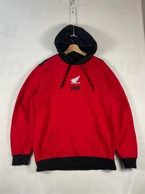 FOX Racing HONDA Wing Red Black Hoodie Pullover Sz XL